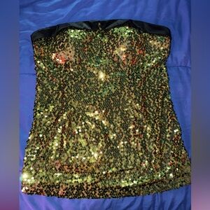 Sequin Strapless Top